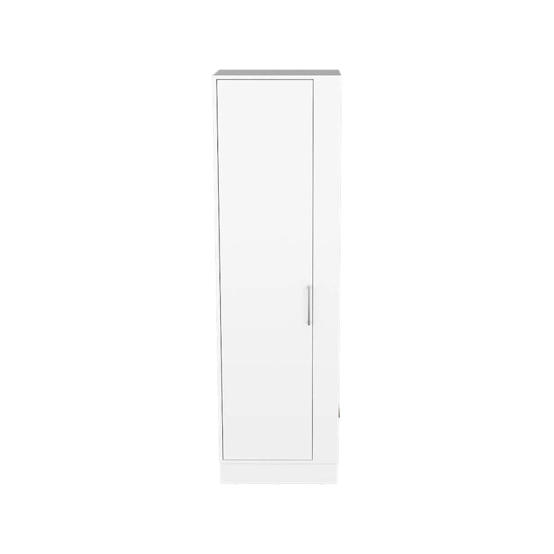 72-Inch Tall Storage Cabinet with Broom Side Space and White Finish