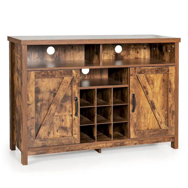 Buffet Sideboard Storage Cabinet with Wine Rack and 2 Cabinet Doors