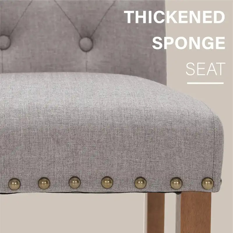 Upholstered High Back Dining Chair with Solid Wood Legs, Set of 4
