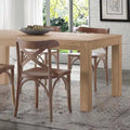 Solid Pine Wood Dining Table with Hand-Distressed Finish, Seats 6