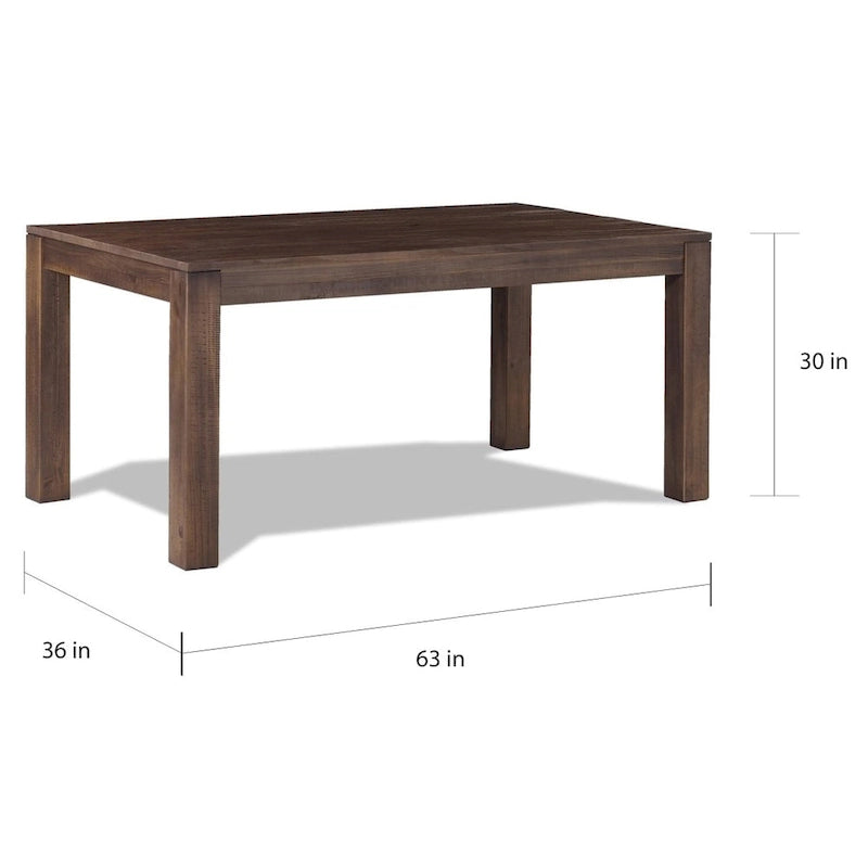 Solid Pine Wood Dining Table with Hand-Distressed Finish, Seats 6