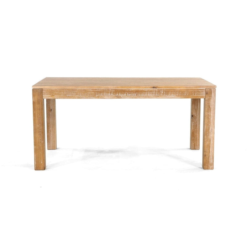 Solid Pine Wood Dining Table with Hand-Distressed Finish, Seats 6