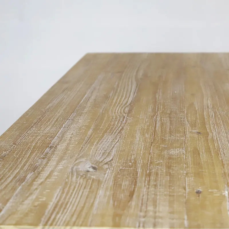Solid Pine Wood Dining Table with Hand-Distressed Finish, Seats 6