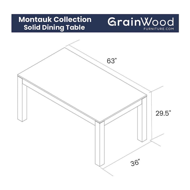 Solid Pine Wood Dining Table with Hand-Distressed Finish, Seats 6