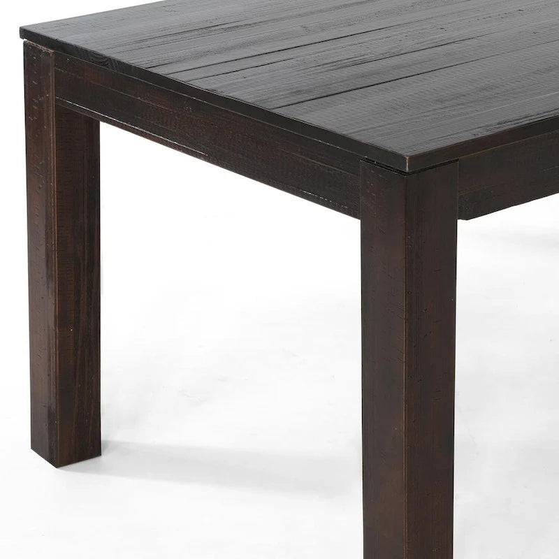Solid Pine Wood Dining Table with Hand-Distressed Finish, Seats 6