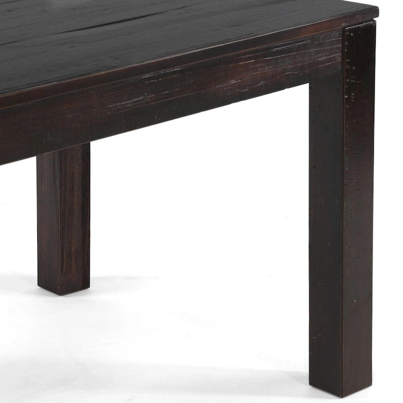 Solid Pine Wood Dining Table with Hand-Distressed Finish, Seats 6