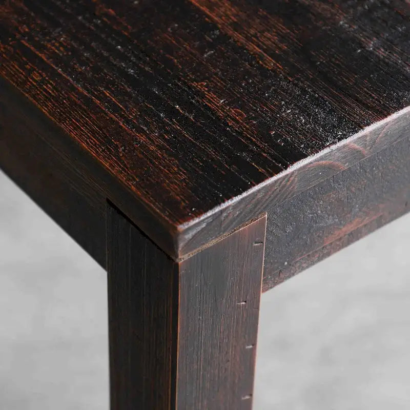 Solid Pine Wood Dining Table with Hand-Distressed Finish, Seats 6