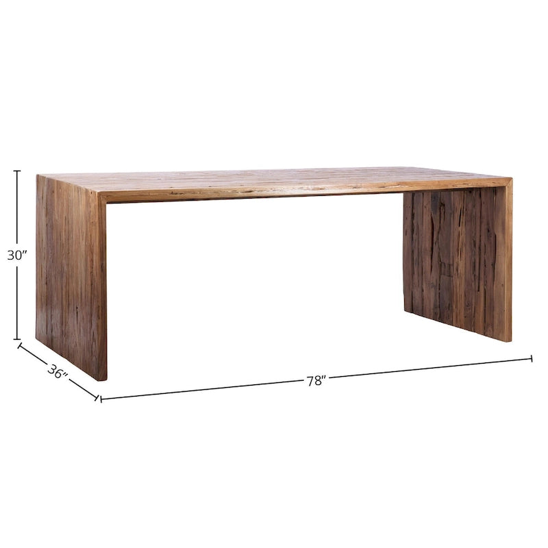 78-Inch Rectangular Reclaimed Teak Wood Dining Table