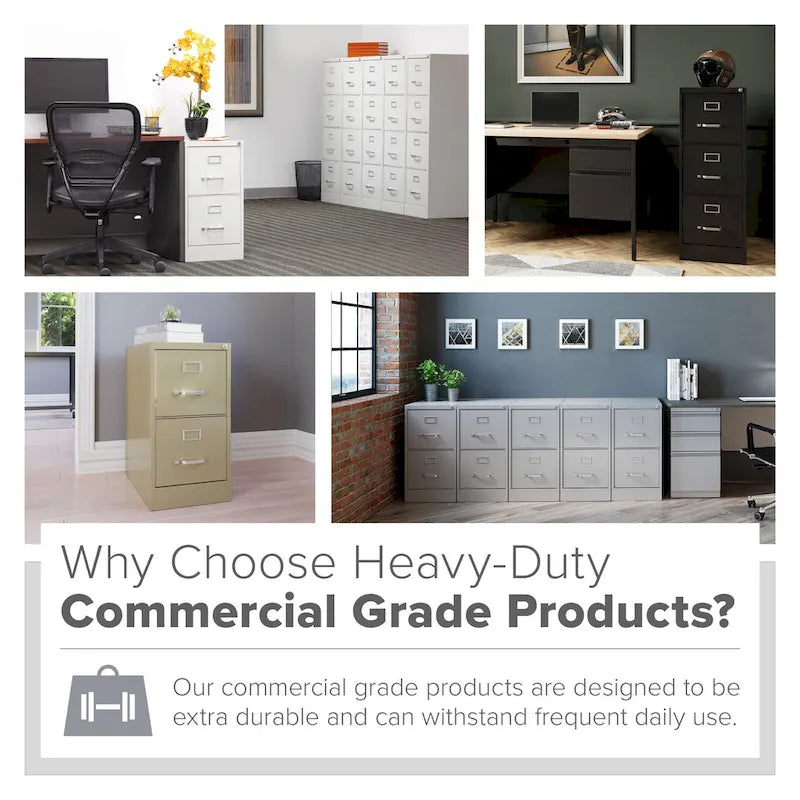 25-Inch Deep 4-Drawer Letter-Size Commercial Vertical File Cabinet, Fully Assembled