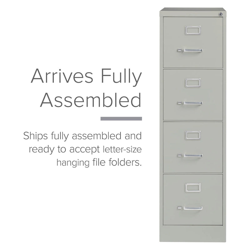 25-Inch Deep 4-Drawer Letter-Size Commercial Vertical File Cabinet, Fully Assembled