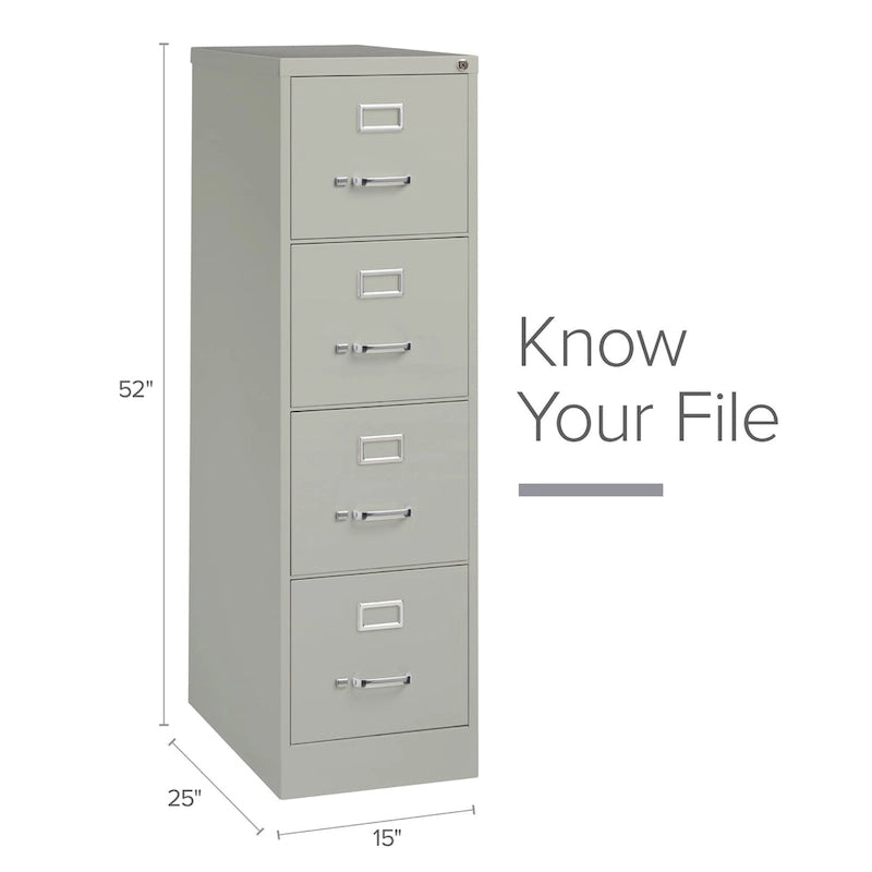 25-Inch Deep 4-Drawer Letter-Size Commercial Vertical File Cabinet, Fully Assembled