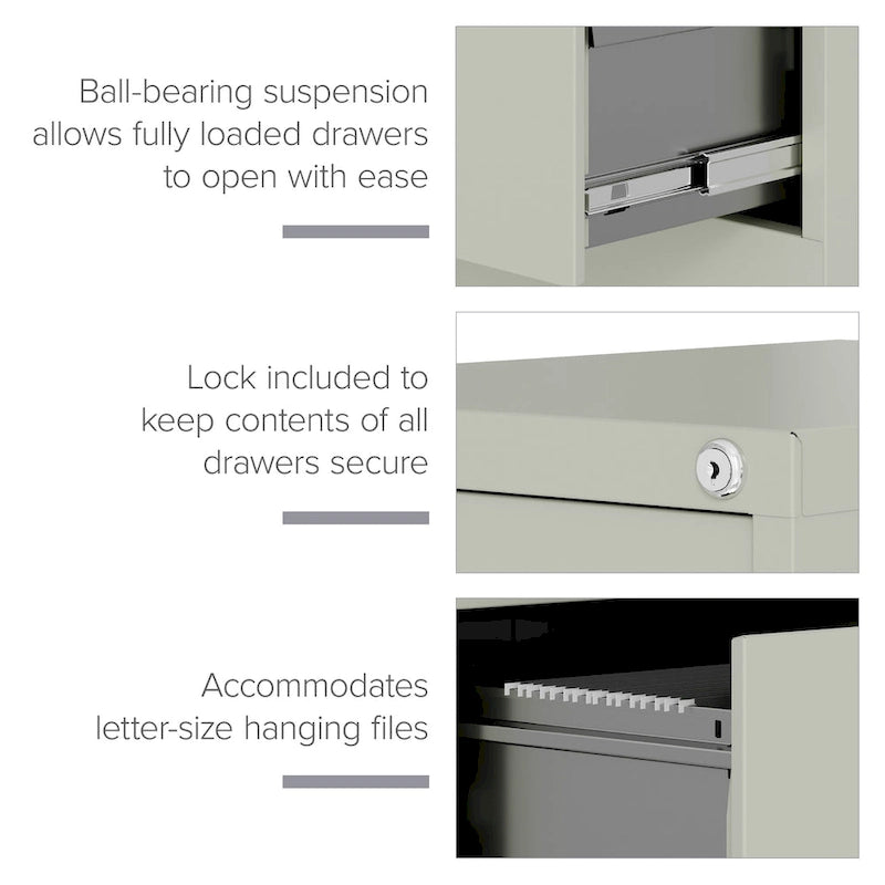 25-Inch Deep 4-Drawer Letter-Size Commercial Vertical File Cabinet, Fully Assembled