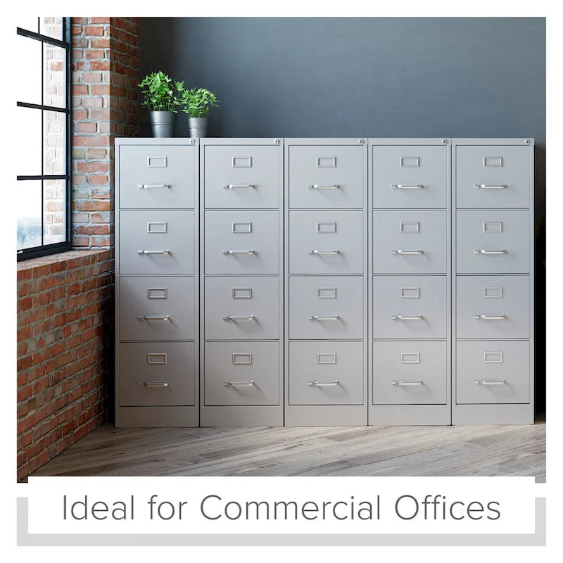 25-Inch Deep 4-Drawer Letter-Size Commercial Vertical File Cabinet, Fully Assembled