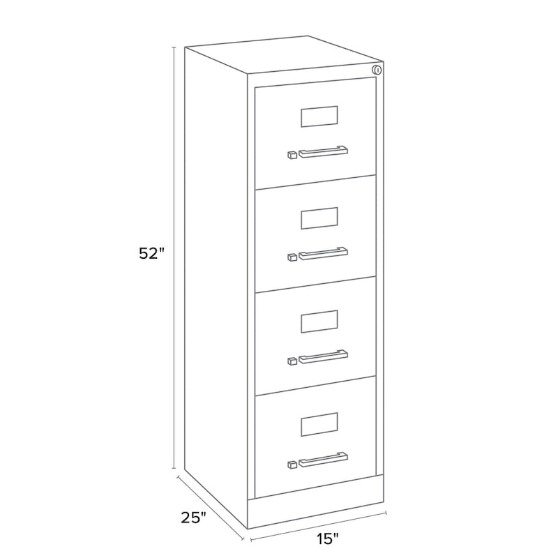 25-Inch Deep 4-Drawer Letter-Size Commercial Vertical File Cabinet, Fully Assembled