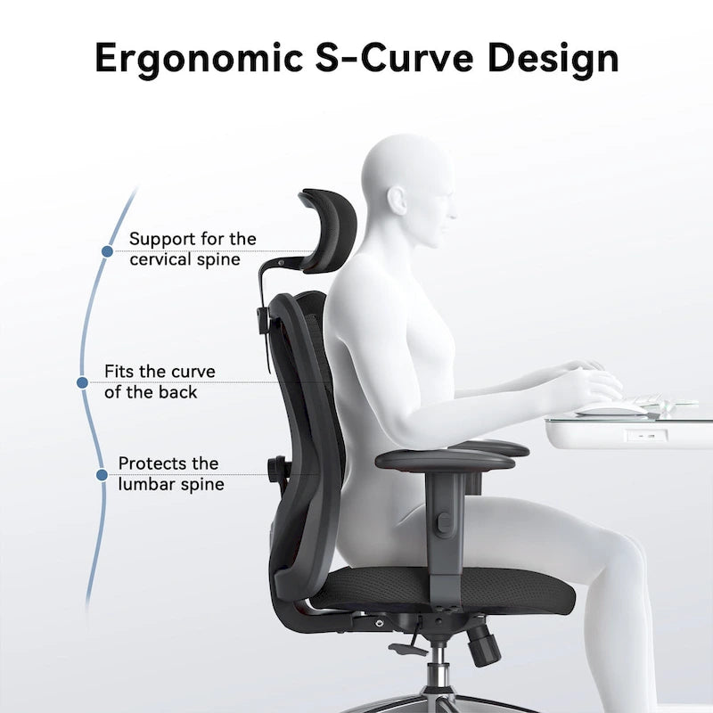 Ergonomic High-Back Mesh Office Chair with Adjustable Lumbar Support and Headrest