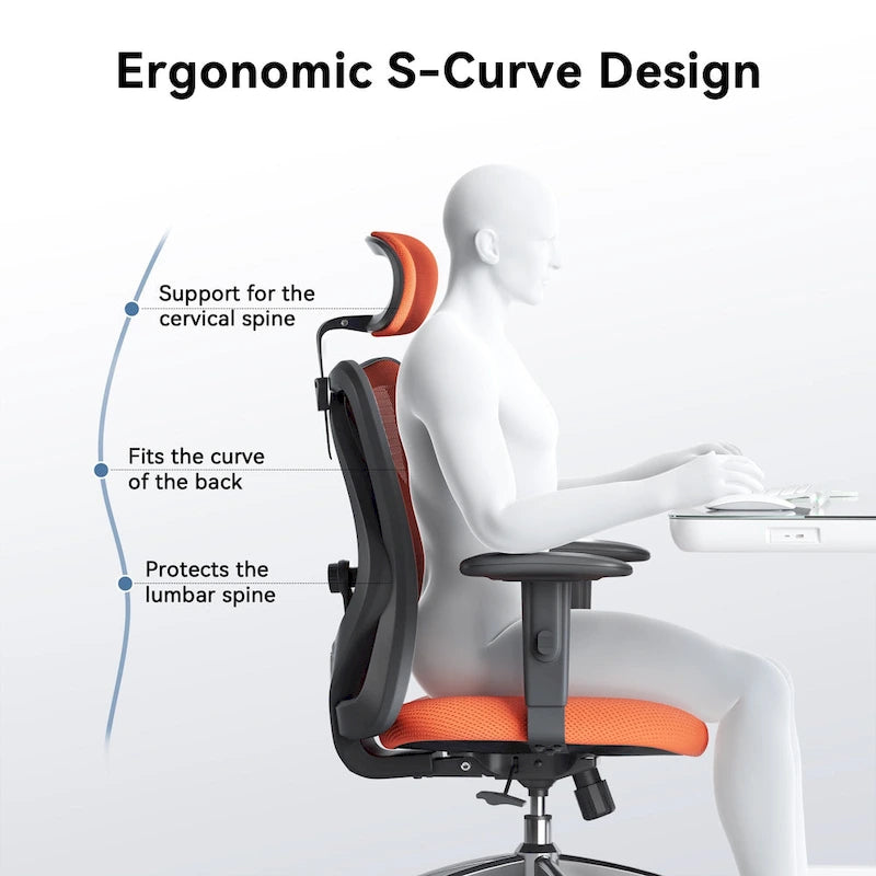 Ergonomic High-Back Mesh Office Chair with Adjustable Lumbar Support and Headrest