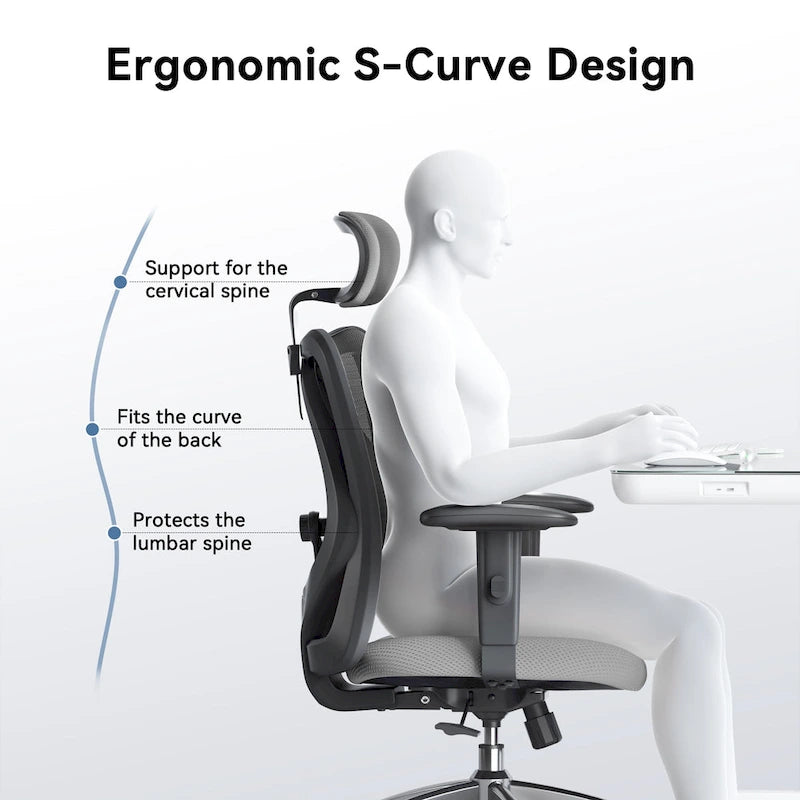 Ergonomic High-Back Mesh Office Chair with Adjustable Lumbar Support and Headrest