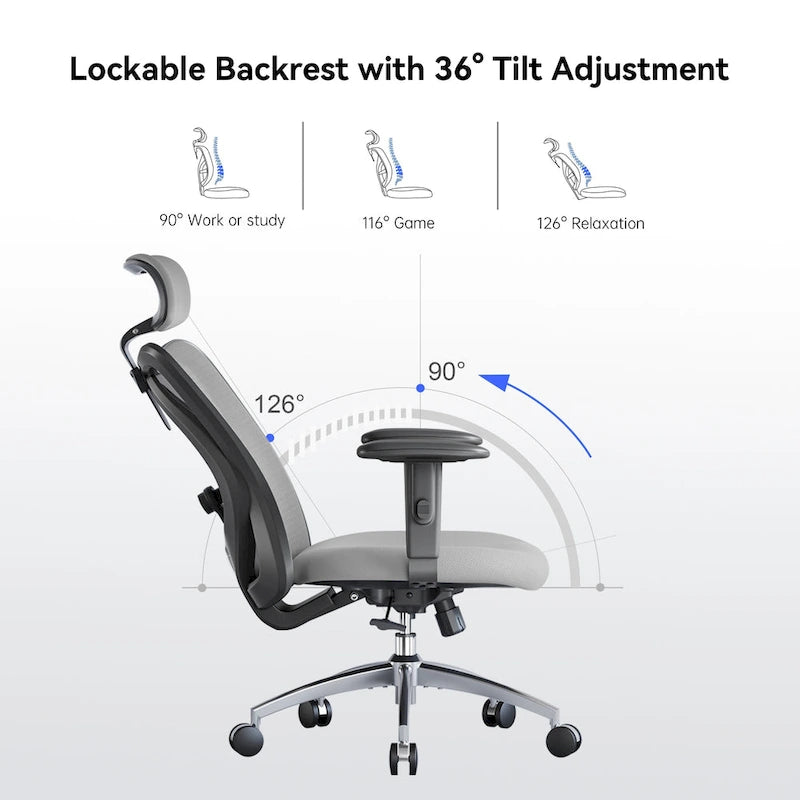 Ergonomic High-Back Mesh Office Chair with Adjustable Lumbar Support and Headrest