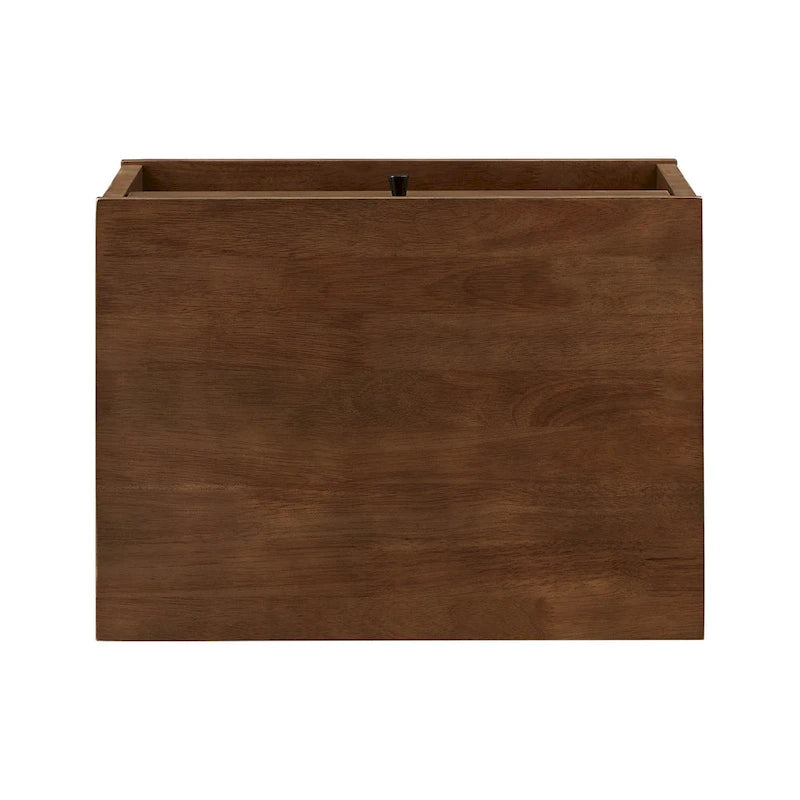 1-Drawer Solid Wood Nightstand with Open Storage Shelf, Brown Finish