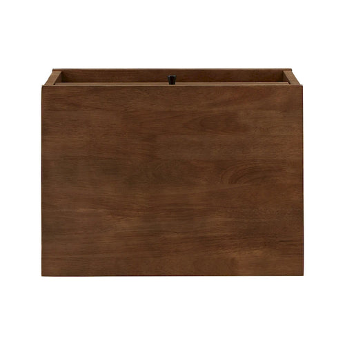 1-Drawer Solid Wood Nightstand with Open Storage Shelf, Brown Finish