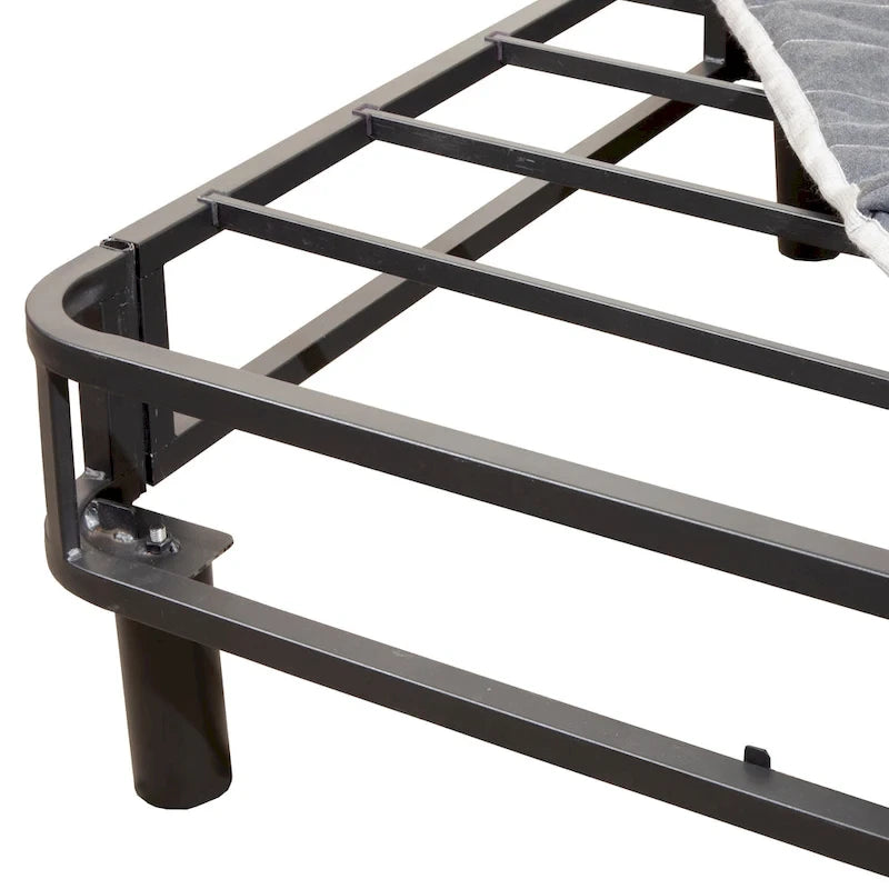 Full Size Platform Bed Base with Upholstered Frame and Removable Legs