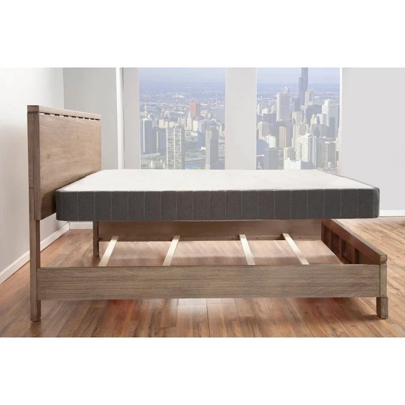 Full Size Platform Bed Base with Upholstered Frame and Removable Legs