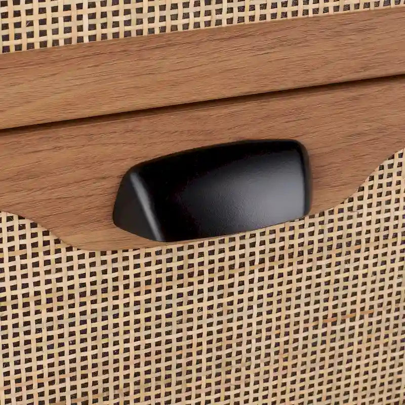 3-Drawer Chest with Rattan Mesh Front and Metal Pulls