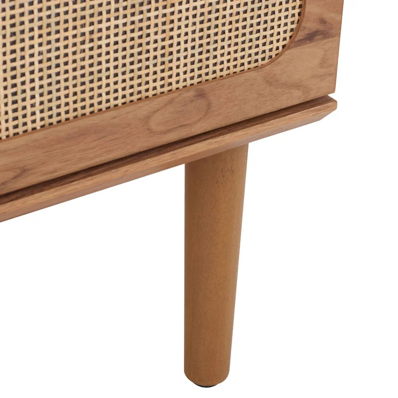 3-Drawer Chest with Rattan Mesh Front and Metal Pulls