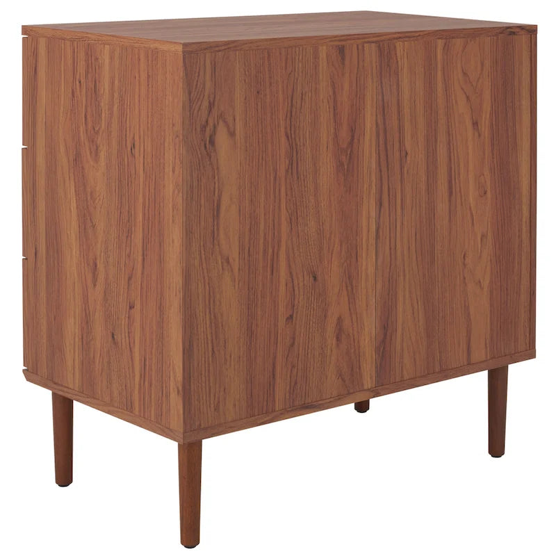 3-Drawer Chest with Rattan Mesh Front and Metal Pulls