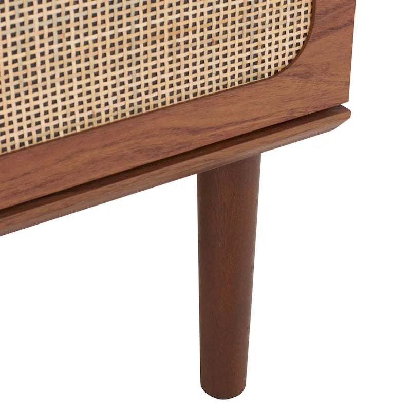 3-Drawer Chest with Rattan Mesh Front and Metal Pulls