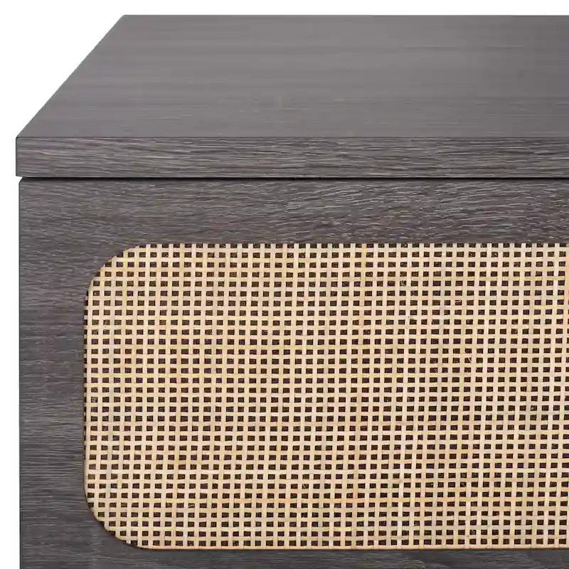 3-Drawer Chest with Rattan Mesh Front and Metal Pulls