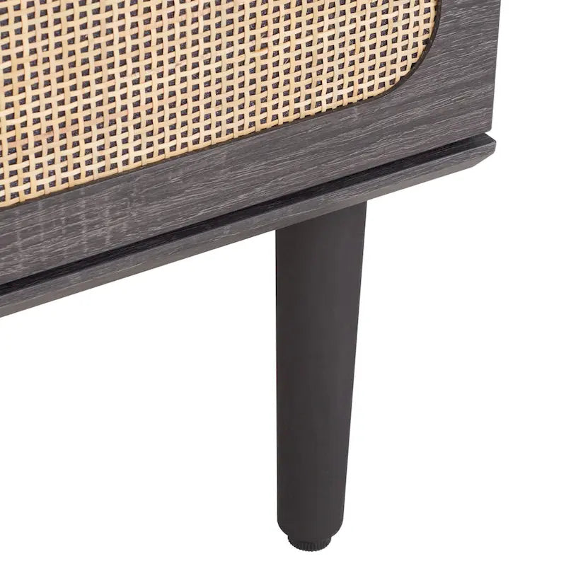 3-Drawer Chest with Rattan Mesh Front and Metal Pulls