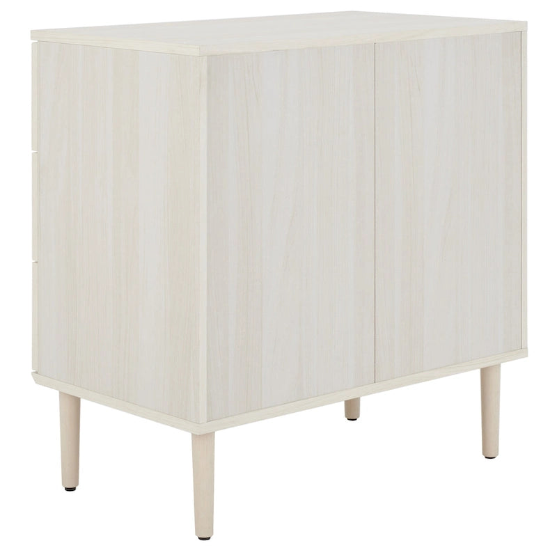 3-Drawer Chest with Rattan Mesh Front and Metal Pulls