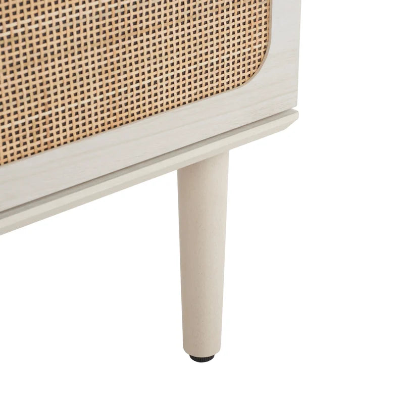 3-Drawer Chest with Rattan Mesh Front and Metal Pulls