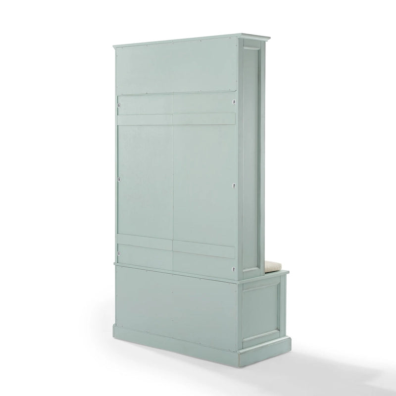 Hall Tree with Bench, 4 Hooks, 2 Storage Cabinets and Open Shelf