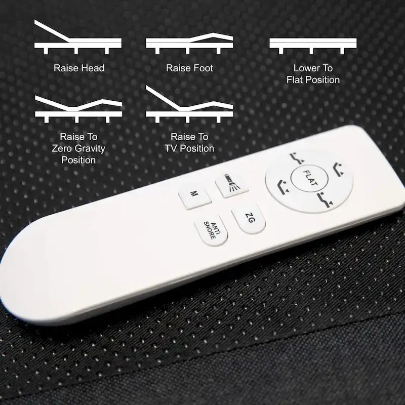 Upholstered Adjustable Bed Base with Wireless Remote and Anti-Skid Fabric