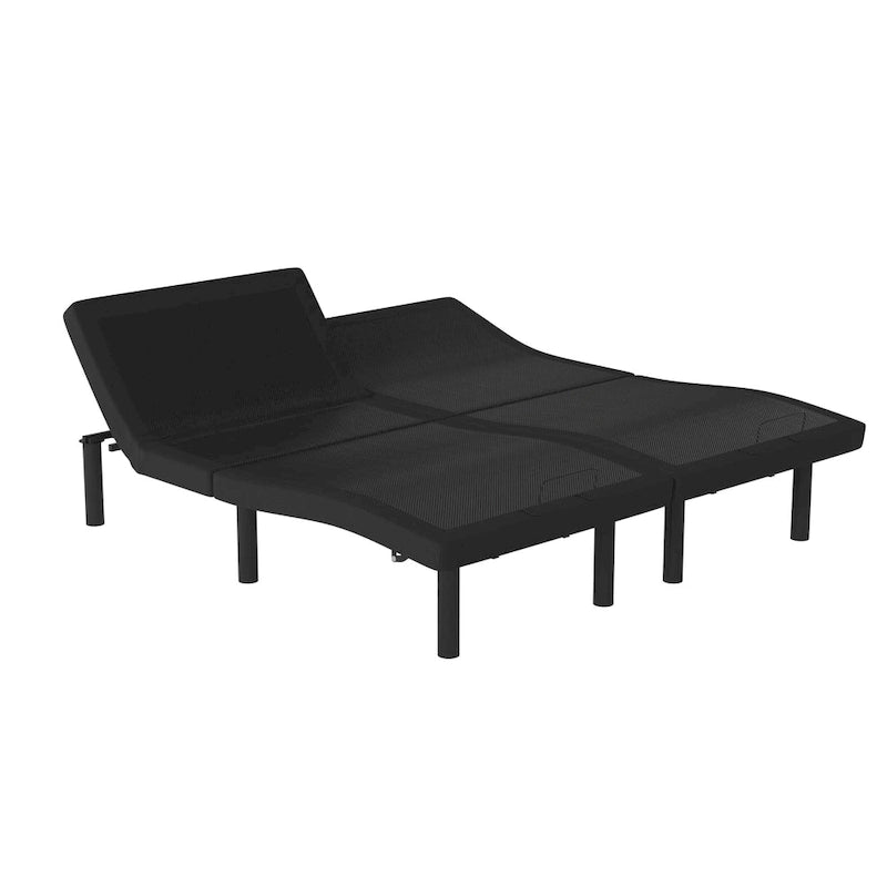 Upholstered Adjustable Bed Base with Wireless Remote and Anti-Skid Fabric