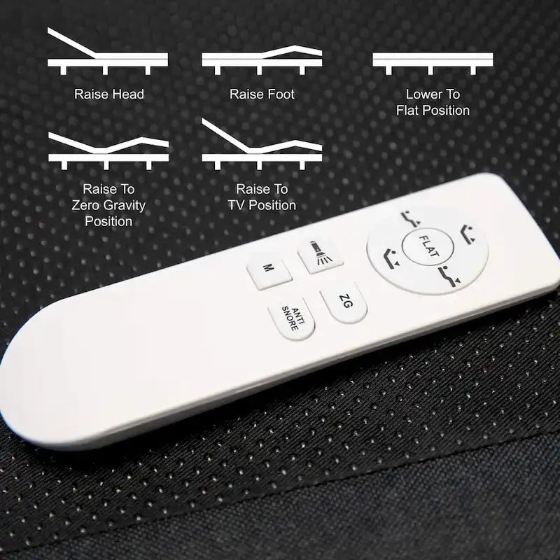 Upholstered Adjustable Bed Base with Wireless Remote and Anti-Skid Fabric