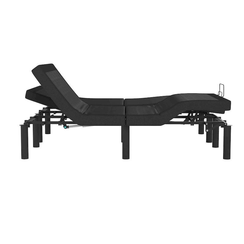 Upholstered Adjustable Bed Base with Wireless Remote and Anti-Skid Fabric