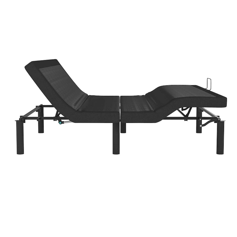 Upholstered Adjustable Bed Base with Wireless Remote and Anti-Skid Fabric
