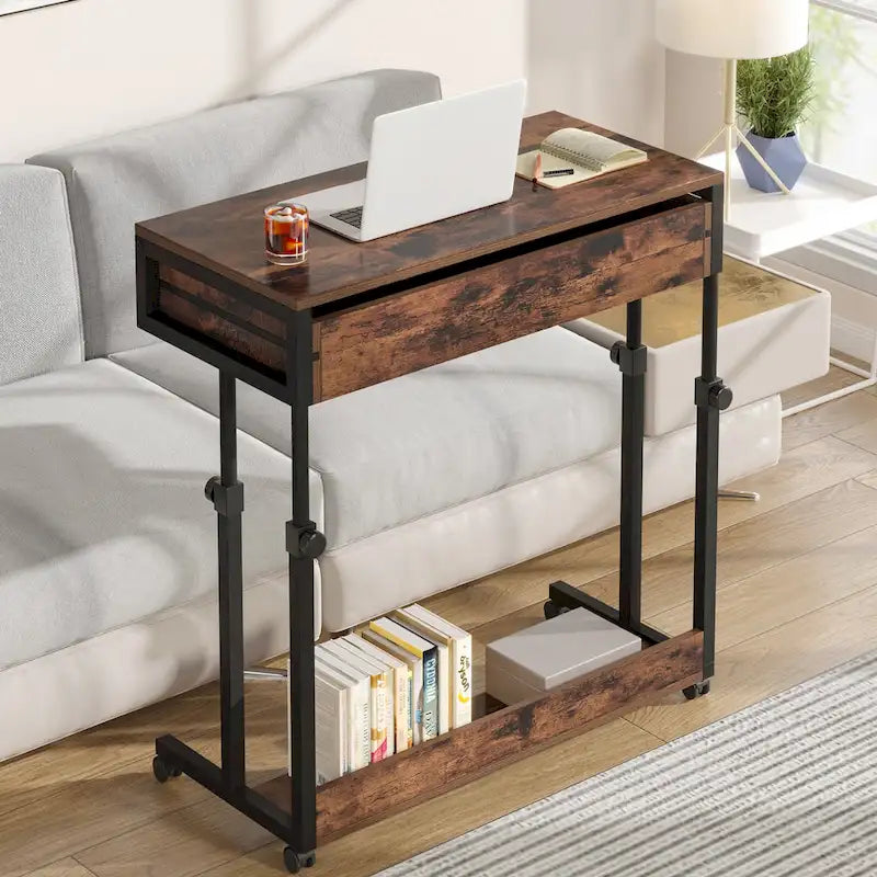 Mobile Portable Laptop Standing Desk with Drawers