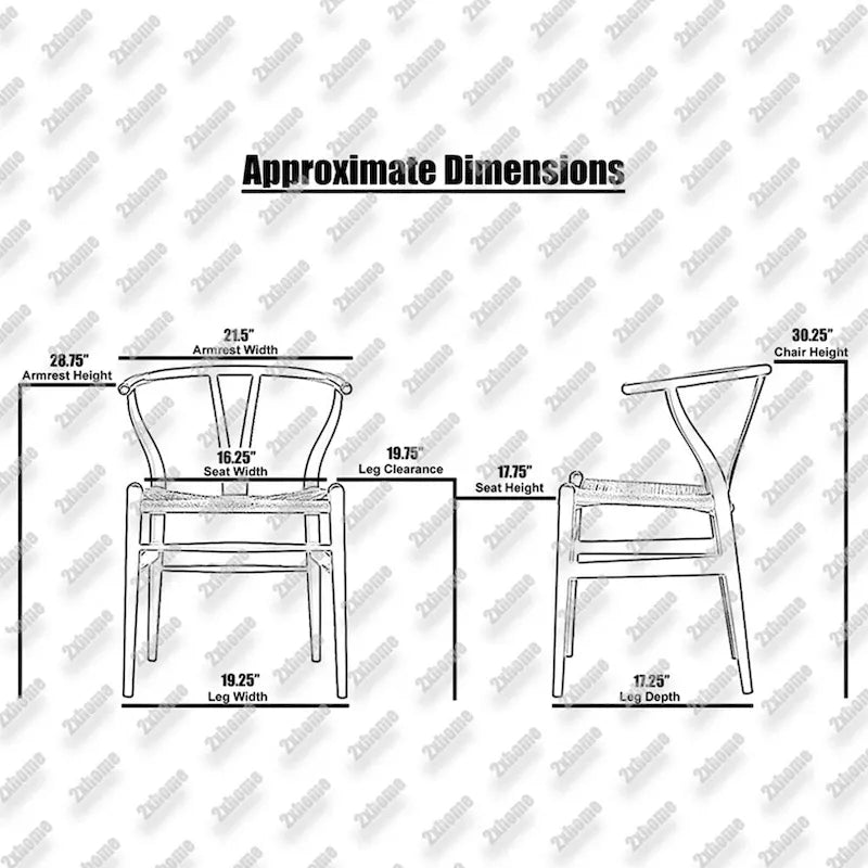 Modern Dining Chair with Woven Paper cord Seat, Solid Wooden Farmhouse Y Back Elbow Side Chair