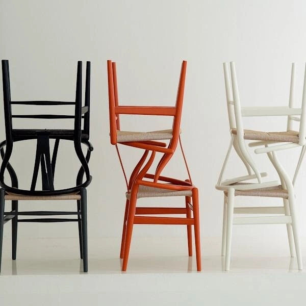 Modern Dining Chair with Woven Paper cord Seat, Solid Wooden Farmhouse Y Back Elbow Side Chair