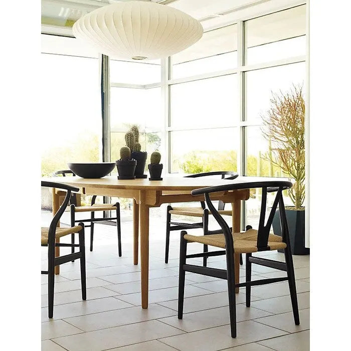 Modern Dining Chair with Woven Paper cord Seat, Solid Wooden Farmhouse Y Back Elbow Side Chair
