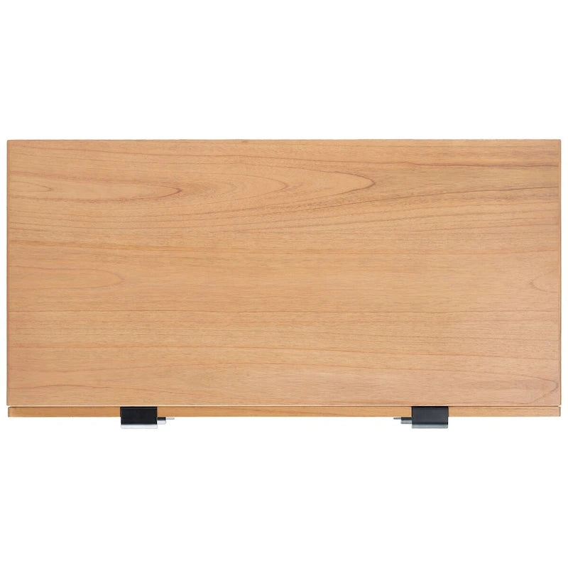 Mid-Century 3-Drawer Chest with Rattan Drawer Accent and Splayed Legs