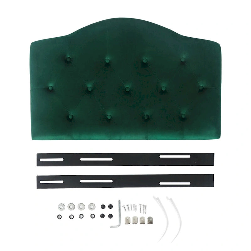 Camelback Tufted Fabric Upholstered Headboard for Twin Bed