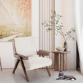 Mid Century Modern Accent Chair with Oak Legs and High-Density Foam Seat