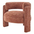 Curved Accent Arm Chair with Chenille Fabric and Round Low Seat