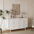 4-Door Intaglio Storage Cabinet with Pine Legs