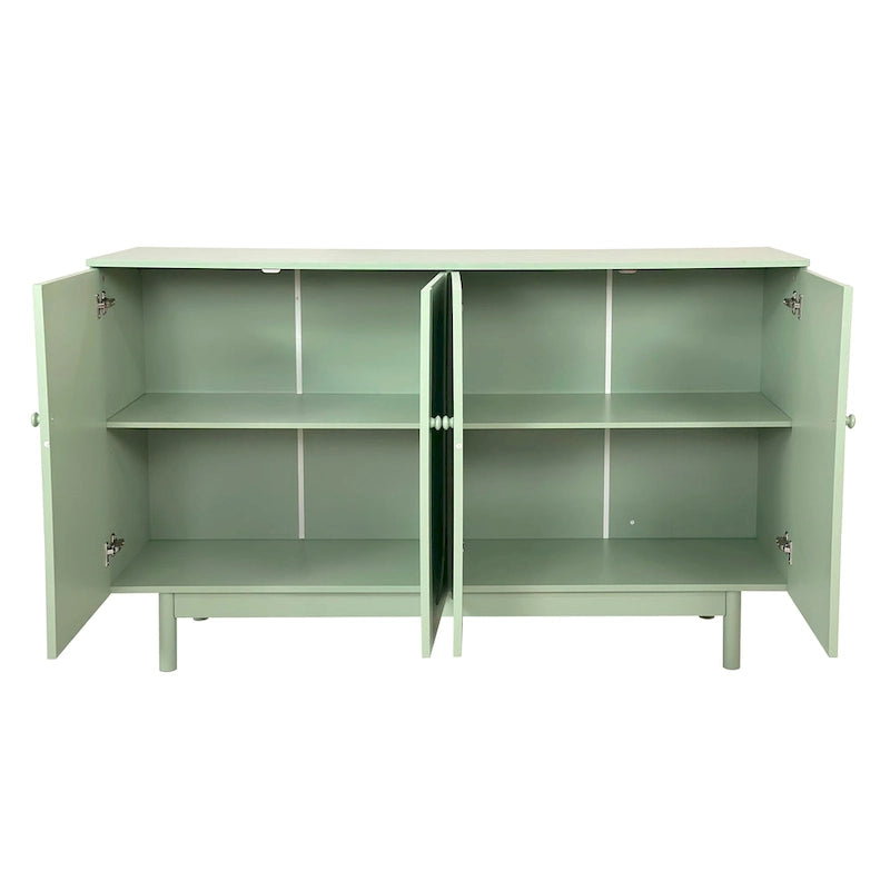 4-Door Intaglio Storage Cabinet with Pine Legs